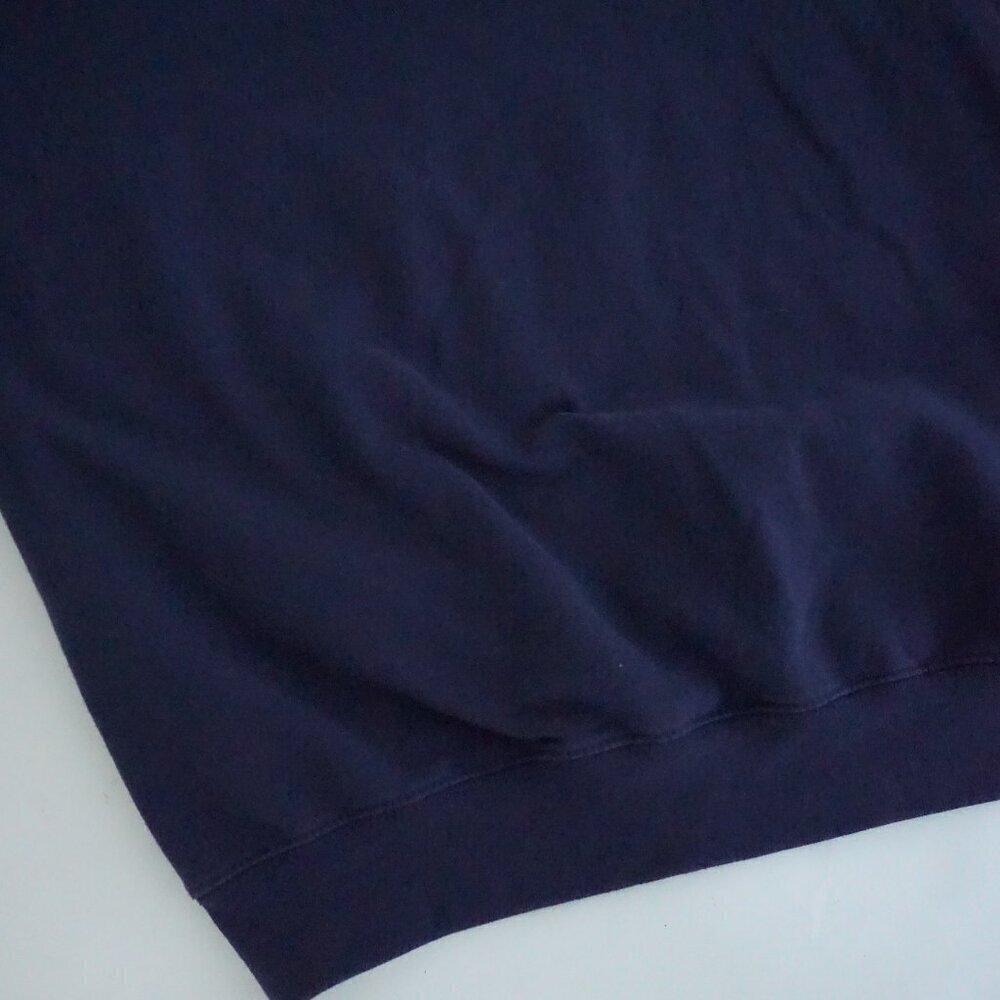Vintage M&C Sportswear Navy Embroidered Winter Christmas Trees Crew Sweater 2X - Picture 7 of 11